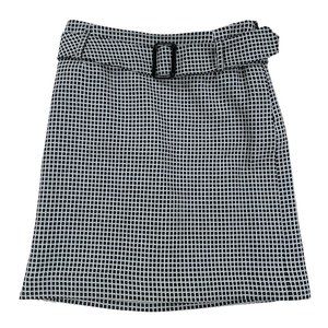Gianni Black and White Checkered Mini Skirt